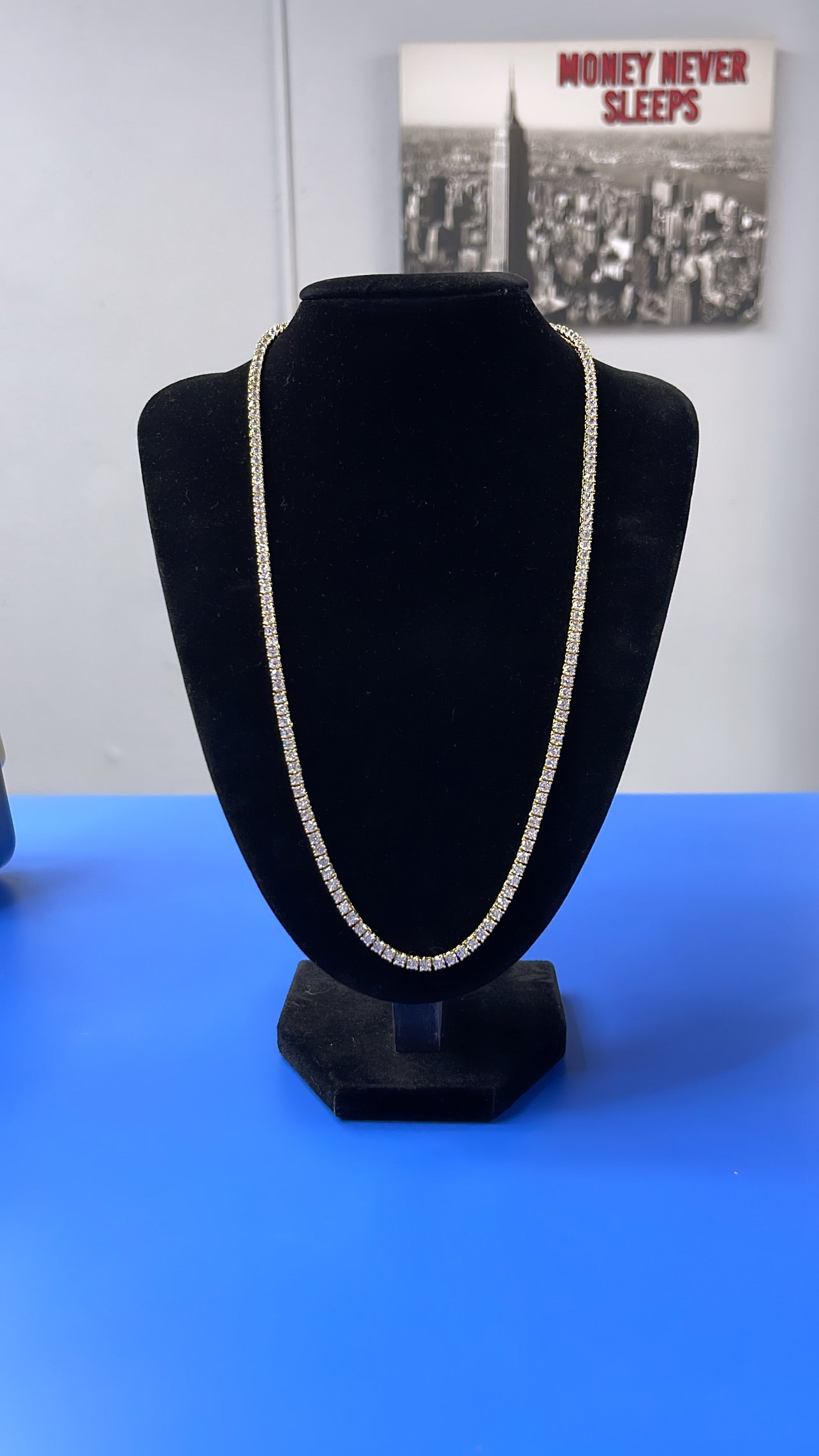 Tennis Chain 14k sobre. 925  3mm 22”