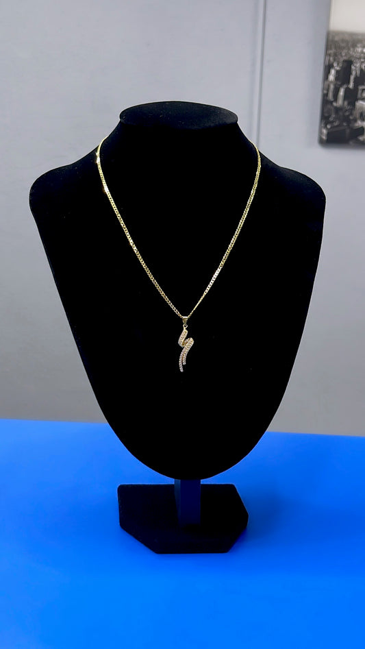 Cubana 2mm 18” 14k sobre .925 con pendant 14k sobre .925